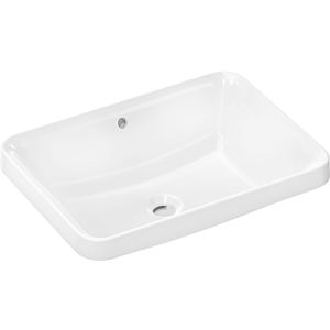 hansgrohe Xuniva lavabo à encastrer 61066450 550x400mm, sans trou pour robinetterie, avec trop-plein, SmartClean, blanc