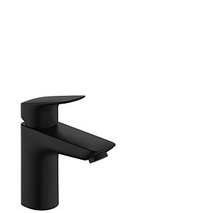 hansgrohe Logis single-lever basin mixer 71100670 waste set plastic pull rod, without CoolStart, projection 108mm, matt black