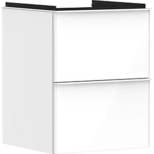 hansgrohe Xelu Q meuble sous-vasque 54019700 480x605x475mm, pour lave-mains , 2 tiroirs, blanc brillant, blanc mat