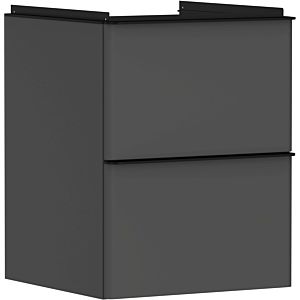 hansgrohe Xelu Q meuble sous-vasque 54020670 480x605x475mm, pour lave-mains , 2 tiroirs, gris diamant mat, noir mat