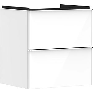 hansgrohe Xelu Q meuble sous-vasque 54023000 580x605x475mm, 2 tiroirs, blanc brillant, chromé