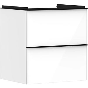 hansgrohe Xelu Q meuble sous-vasque 54023670 580x605x475mm, 2 tiroirs, blanc brillant, noir mat
