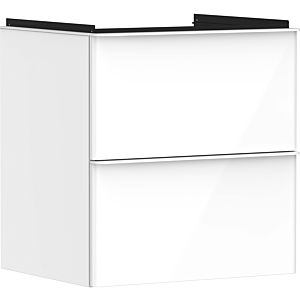 hansgrohe Xelu Q meuble sous-vasque 54023700 580x605x475mm, 2 tiroirs, blanc brillant, blanc mat