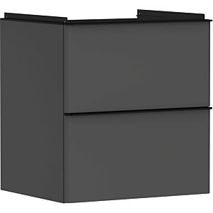 hansgrohe Xelu Q meuble sous-vasque 54024670 580x605x475mm, 2 tiroirs, gris diamant mat, noir mat