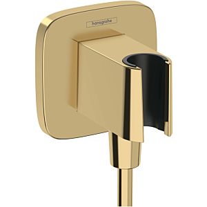 hansgrohe Fixfit Wandanschluss 26887990 softsquare, mit Brausehalter, polished gold optic