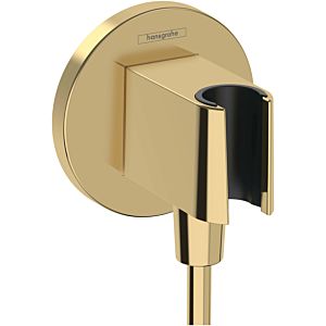 hansgrohe Fixfit wall connection 26888990 round, with shower holder, polished gold optic