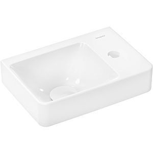 hansgrohe Xelu Q lave-mains 61084450 360x250mm, étagère à droite, avec trou pour robinetterie, sans trop-plein, SmartClean, blanc