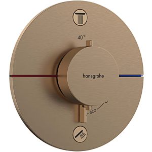hansgrohe ShowerSelect Comfort S shower thermostat 15556140 brushed bronze, concealed, for 2 consumers, with integrated safety combination