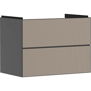 hansgrohe Xevolos E meuble sous-vasque 54180390 780x555x475mm, 2 tiroirs, gris ardoise mat, structure bronze