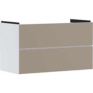 hansgrohe Xevolos E vanity unit 54181390 980x555x475mm, 2 drawers, matt white, bronze structure