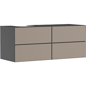 hansgrohe Xevolos E meuble sous-vasque 54238390 1370x555x550mm, 4 tiroirs, gauche, gris ardoise mat, structure bronze
