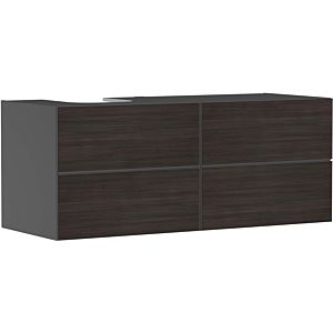 hansgrohe Xevolos E vanity unit 54238730 1370x555x550mm, 4 drawers, left, slate gray matt, dark oak