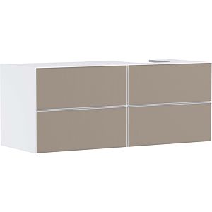 hansgrohe Xevolos E vanity unit 54239390 1370x555x550mm, 4 drawers, right, matt white, bronze structure