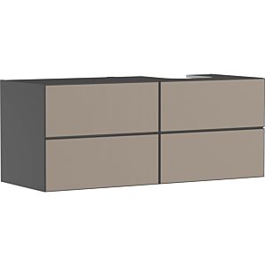 hansgrohe Xevolos E meuble sous-vasque 54241390 1370x555x550mm, 4 tiroirs, droite, gris ardoise mat, structure bronze