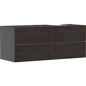 hansgrohe Xevolos E vanity unit 54241730 1370x555x550mm, 4 drawers, right, slate gray matt, dark oak