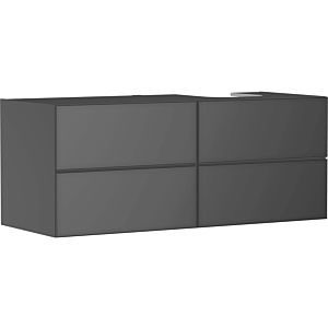 hansgrohe Xevolos E meuble sous-vasque 54241770 1370x555x550mm, 4 tiroirs, droite, gris ardoise mat, gris ardoise métallisé