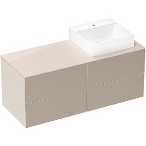 hansgrohe Xevolos E meuble sous-vasque 54240390 1370x555x550mm, 4 tiroirs, droite, beige sable mat, structure bronze