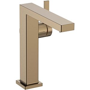 hansgrohe Tecturis single lever basin mixer 73040140 projection 157mm, with push-open waste set, brushed bronze