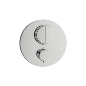 Herzbach Deep Push round final installation set 11.803050.1.01 concealed thermostat, for 2 consumers, chrome