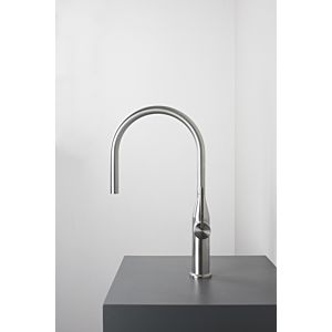 Herzbach Living Spültisch-Einhebelmischer 17.136200.1.09 mit schwenkbarem Auslauf, Griff seitlich, Edelstahl gebürstet