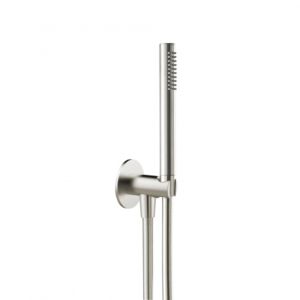 Set de baignoire Herzbach Design iX 17.914400.1.09 1250 mm, d= 70mm, avec coude de raccordement de douche, douchette à main, acier inoxydable brossé