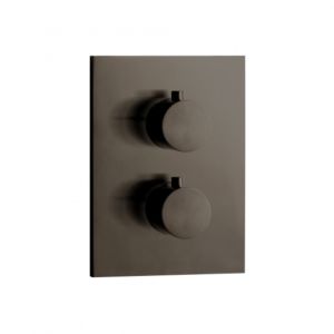Herzbach Living iX PVD bath thermostat 21.503050.2.40 black steel, 2 Verbraucher , square