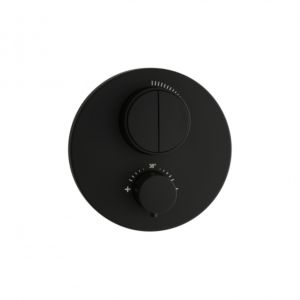 Herzbach Living Push Thermostat 23803050112 Deep Black, 2 Verbraucher, Schwarz matt