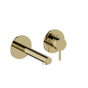 Herzbach Siro wall-mounted washbasin fitting 30.120956.1.03 gold, concealed fitting