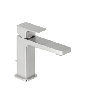 Herzbach Ceo single-lever basin mixer 36.220311.1.14 S-Size, with pop-up waste set, stainless steel finish