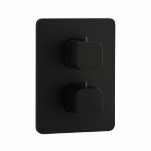 Kit d&#39;installation finale Herzbach Deep Black 36.503050.4.12 thermostat encastré doux, pour 2 consommateurs, noir mat