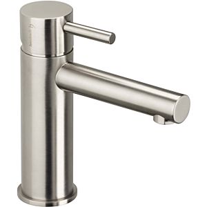 Herzbach Design iX basin mixer 17.133150.1.09 brushed stainless steel, with drain fitting