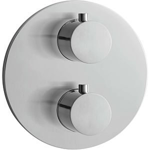 Herzbach Design iX final assembly set 17.500550.1.09 brushed stainless steel, concealed shower thermostat round
