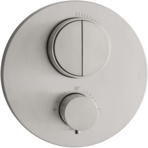 Herzbach Design iX thermostat 17.803050.1.09 brushed stainless steel, flush-mounted, d= 150mm, for 2 consumers