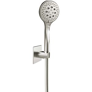 Herzbach Design iX bath set 17.914200.2.09 1250 mm, rosette 70x70mm, with hand shower, brushed stainless steel