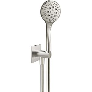 Herzbach Design iX tub set 17.914600.2.09 1250 mm, 70x70mm, with shower connection bend, hand shower, brushed stainless steel
