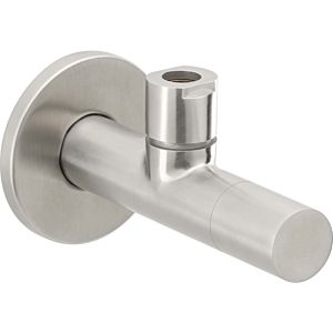 Herzbach Design iX corner valve 17.954780.1.09 with rosette d= 55mm, brushed stainless steel