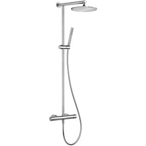 Herzbach Design iX shower column 17.988125.1.09 Ø 250 mm, with exposed shower thermostat, brushed stainless steel