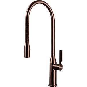Herzbach Living single-lever sink mixer 21.136300.1.39 spiral spring spout, swiveling, copper steel