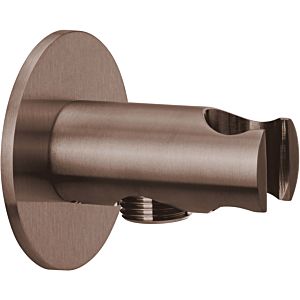 Herzbach Design iX PVD shower connection elbow 21.995200. 2000 .39 Copper Steel, rosette d = 70mm, with cone holder