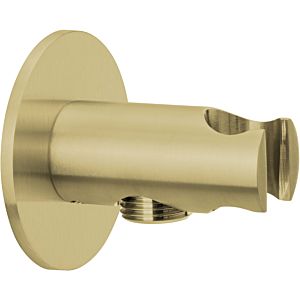 Herzbach Design iX PVD shower connection elbow 21.995200. 2000 .41 Brass Steel, rosette d = 70mm, with cone holder