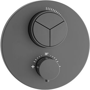 Herzbach Deep Grey Fertigmontageset 23.803055.1.06 für 3 Verbraucher, Unterputz-Thermostat, grau matt