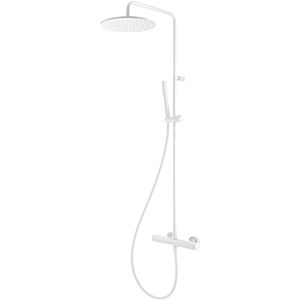 Herzbach Deep White shower column 23.988250.1.07 with exposed shower thermostat, matt white