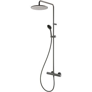 Herzbach Deep Gray shower column 23.988525.1.06 with shower thermostat and hand shower, gray matt