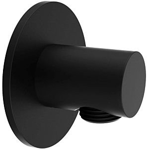 Herzbach Deep Black shower connection bend 23.995100.1.12 with rosette d= 70mm, matt black