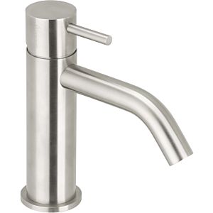 Herzbach Deep IX single lever basin mixer 28.203410. 2000 .09 Stainless Steel brushed, with Universal push drain valve, M size, 167mm high