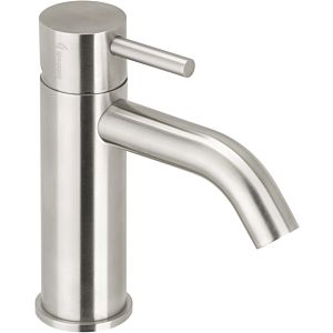 Herzbach Deep IX single lever basin mixer 28.203510. 2000 .09 Stainless Steel brushed, with Universal push drain valve, M size, 168mm high