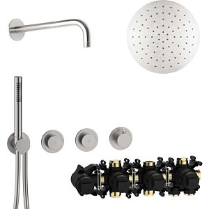 Herzbach MODUL7 PUSH thermostat set P-RB250 70.702713.1.09 wall arm rain shower 250mm stainless steel