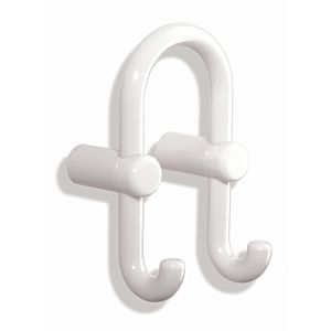 Hewi 801 cloakroom double hook 801.90.04099 pure white, hook to the front