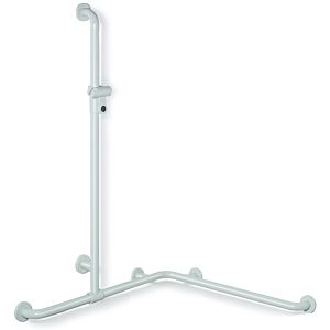 Hewi 801 shower handrail 801.35.31099 762/762 x 1100 mm, pure white, with sliding shower holder bar