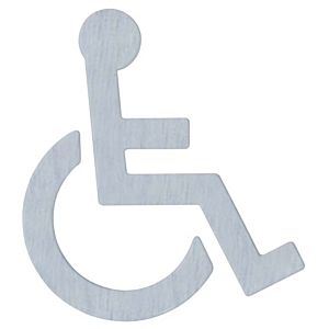 Hewi fauteuil roulant symbole 710XA.150.3 Inox mat, autoadhésif